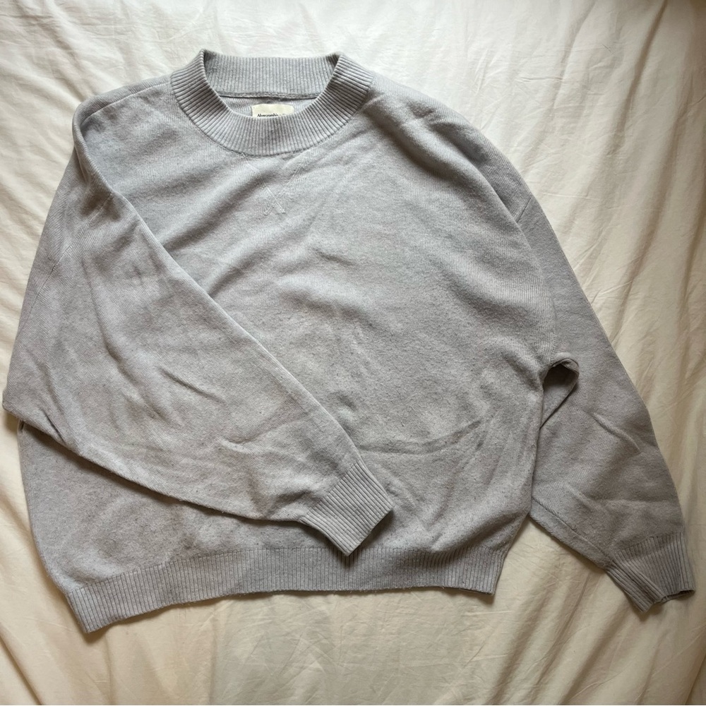 Abercrombie Soft A&F Collection LuxeLoft Gray Cozy Crewneck Sweater size XL